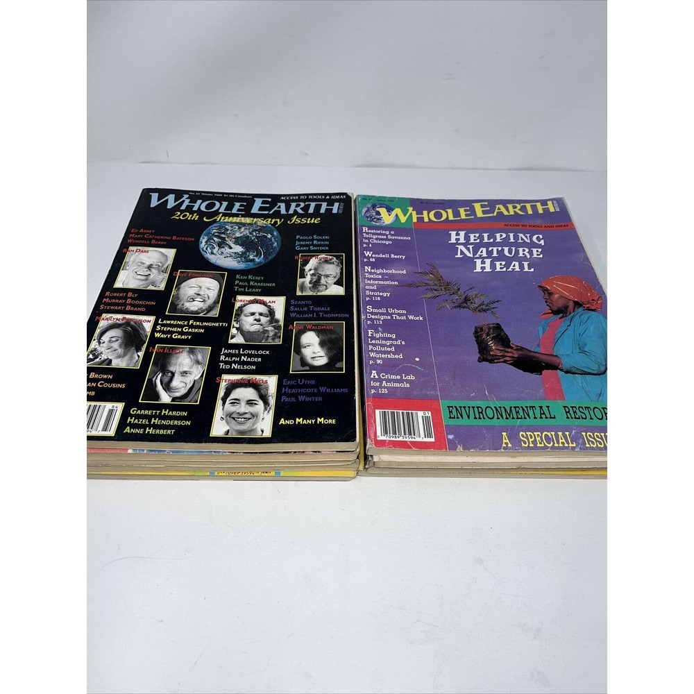 LOT Whole Earth Review 61-68, 72-73 W/signed note for Cover Story #64